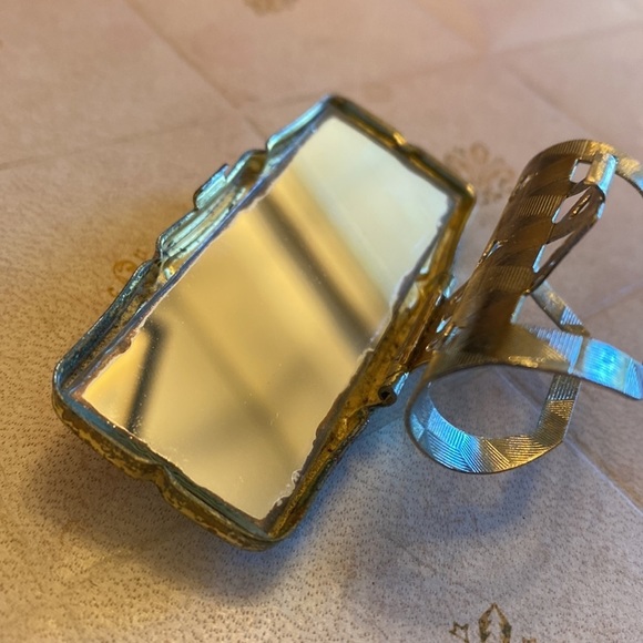 𝅺💖vintage Lipview lip mirror, with floral cover holder with vanity mirror - Picture 6 of 8